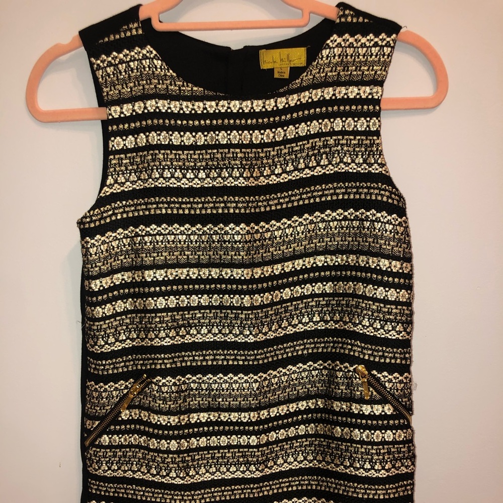NWT Girl’s Nicole Miller Black and Gold Dress